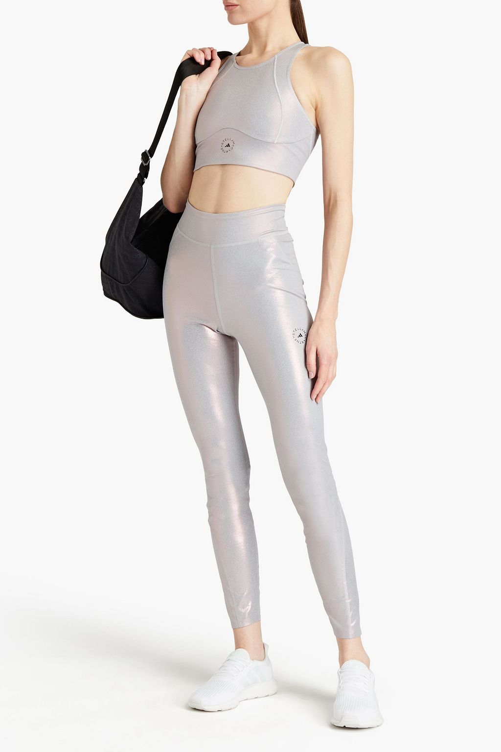 ADIDAS BY STELLA MCCARTNEY Cutout holographic stretch sports bra