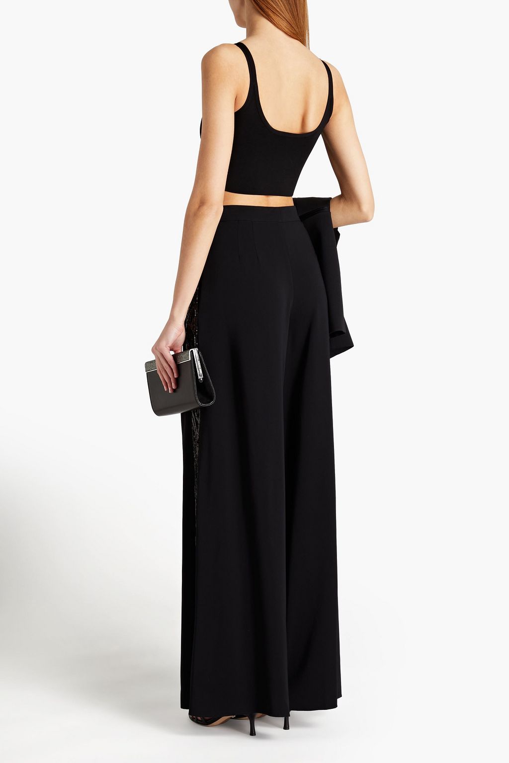 PUCCI Embellished stretch-crepe wide-leg pants