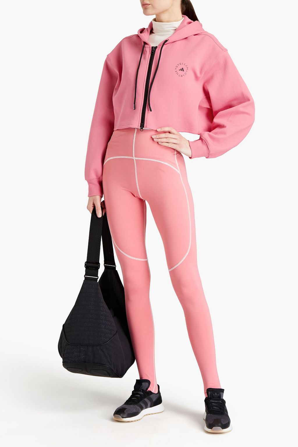 ADIDAS BY STELLA MCCARTNEY Cropped French cotton-blend terry hoodie