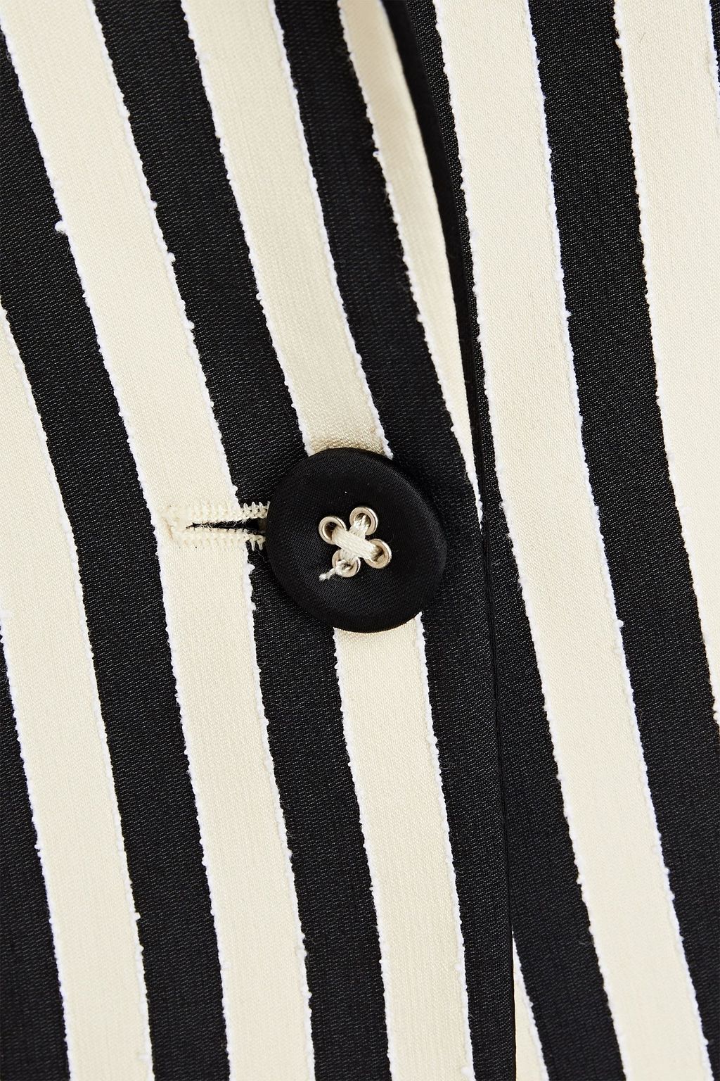 OFFICINE GÉNÉRALE Janelle satin-trimmed striped jacquard blazer