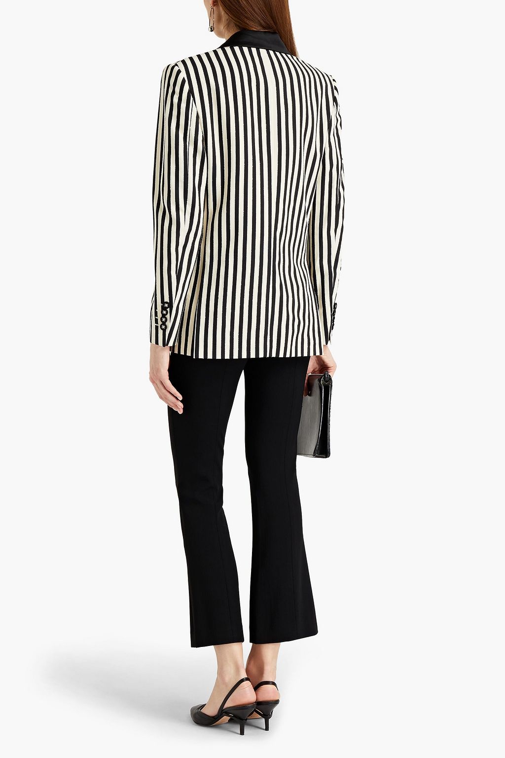 OFFICINE GÉNÉRALE Janelle satin-trimmed striped jacquard blazer