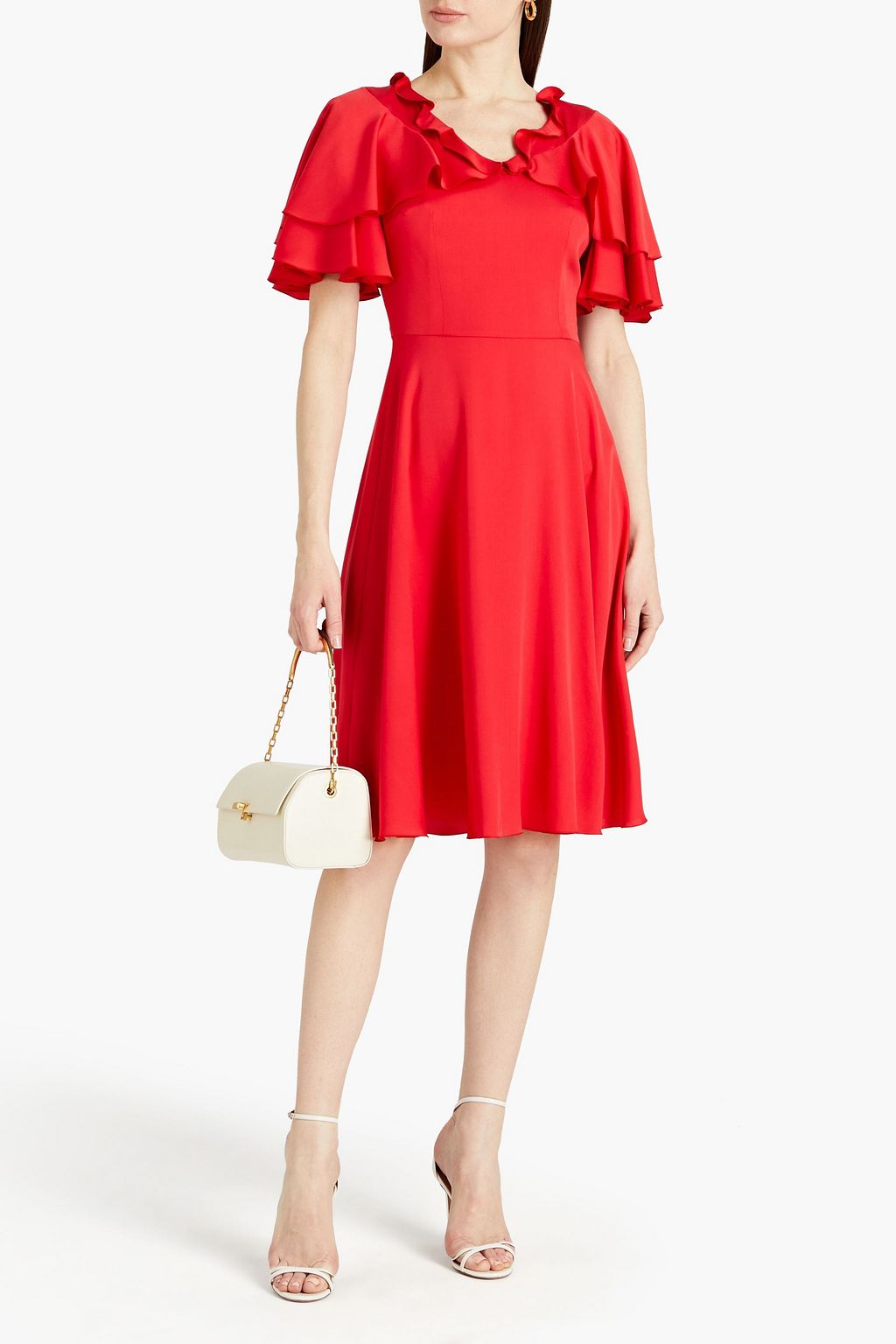 DOLCE&GABBANA Ruffled silk-blend dress