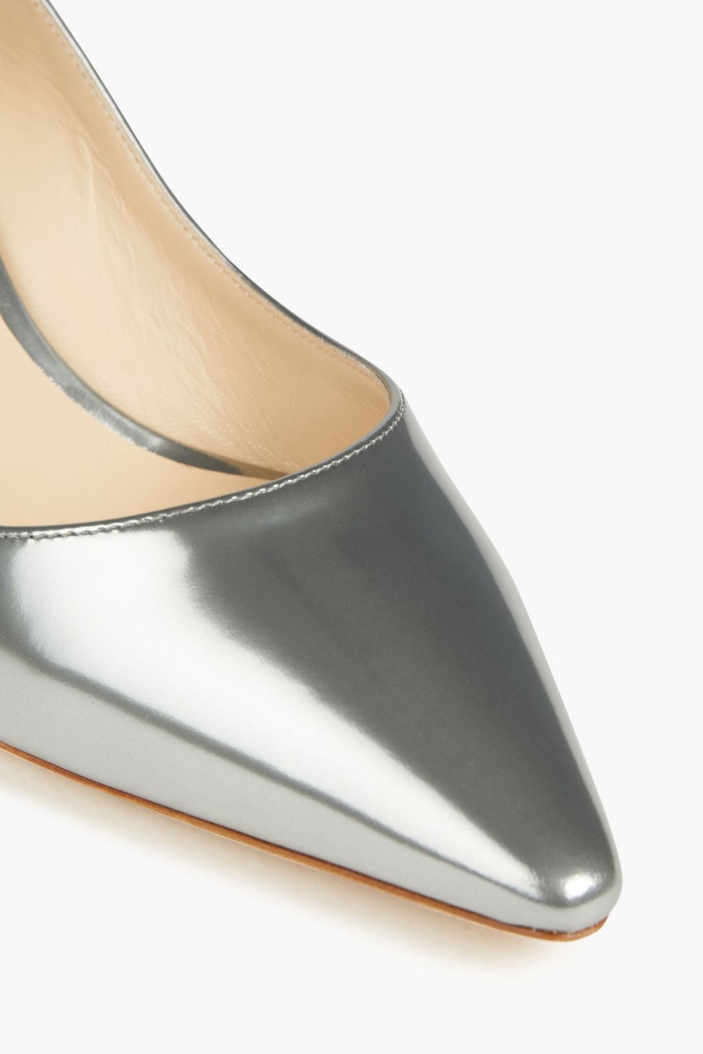 JIMMY CHOO Erin 60 metallic leather slingback pumps