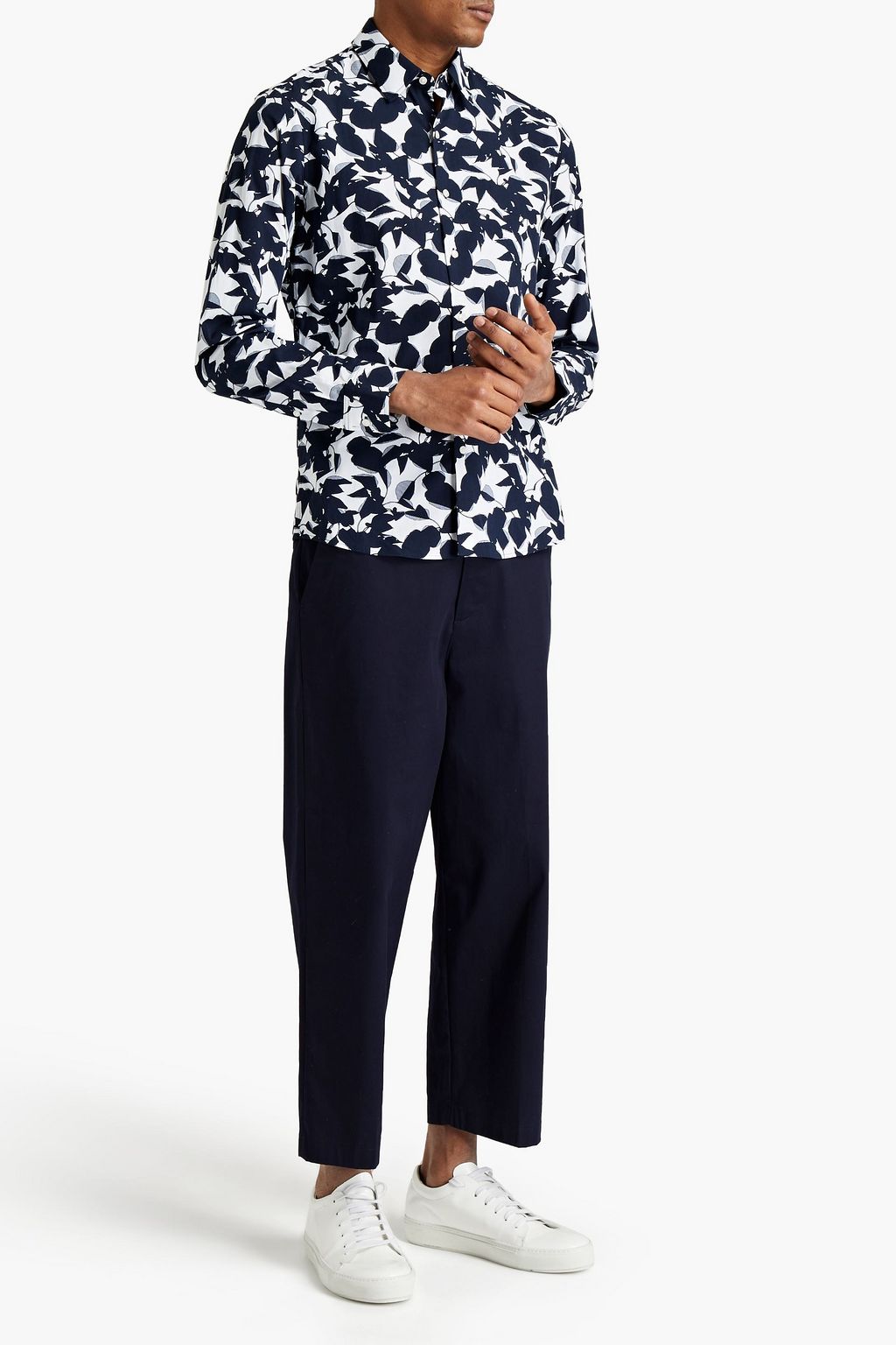 MICHAEL KORS Printed cotton-blend poplin shirt
