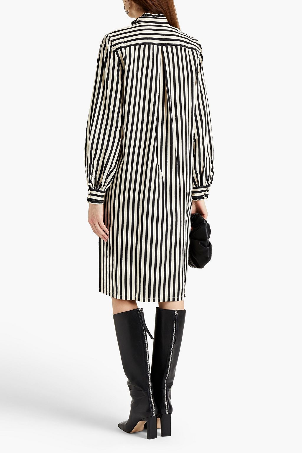 OFFICINE GÉNÉRALE Melody ruffle-trimmed striped jacquard dress