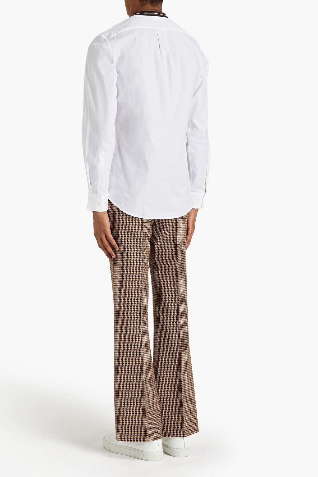 MICHAEL KORS Striped cotton-blend poplin shirt