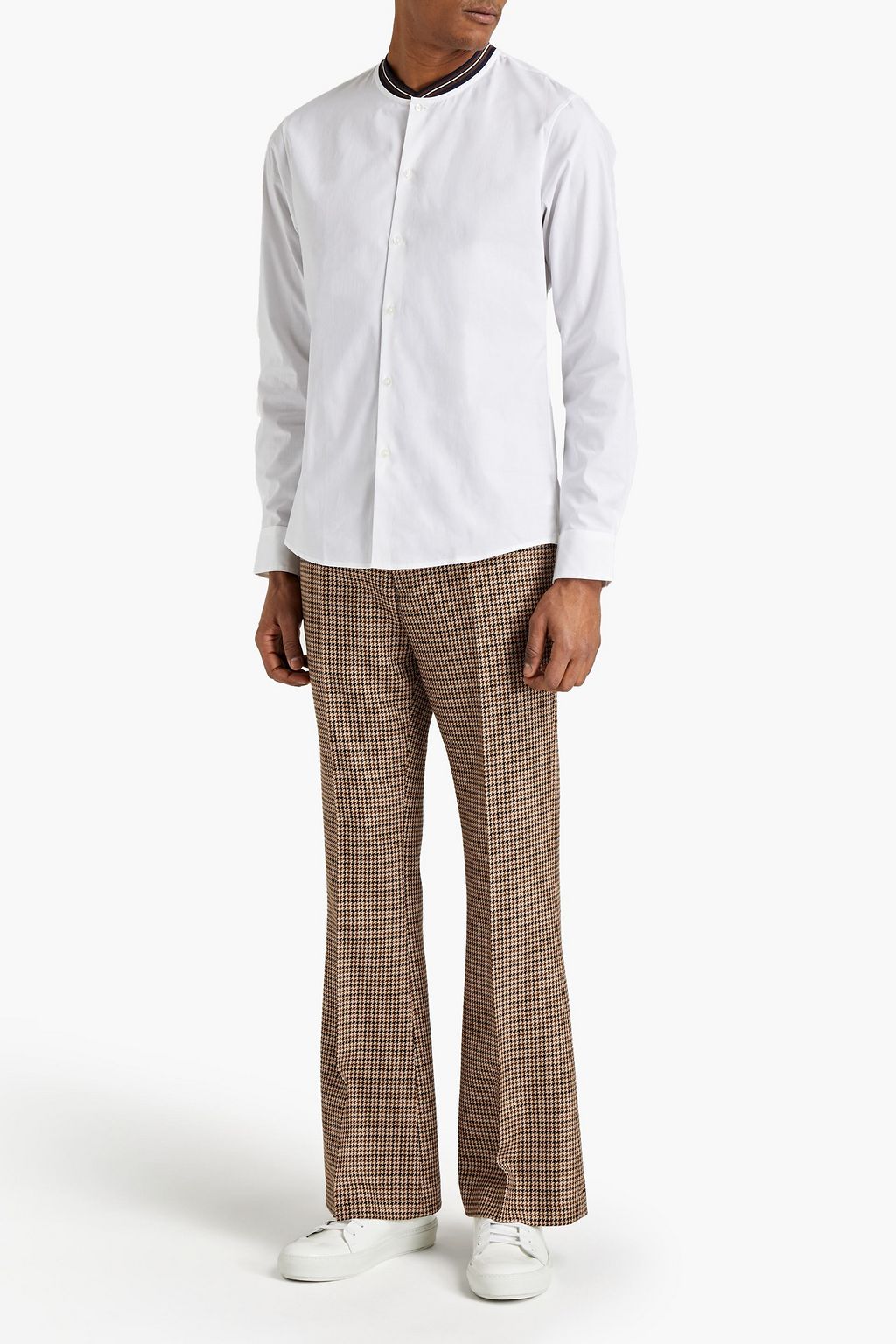 MICHAEL KORS Striped cotton-blend poplin shirt