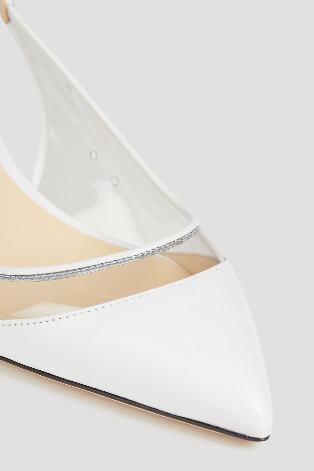 JIMMY CHOO Gemma 40 PVC-paneled leather slingback pumps