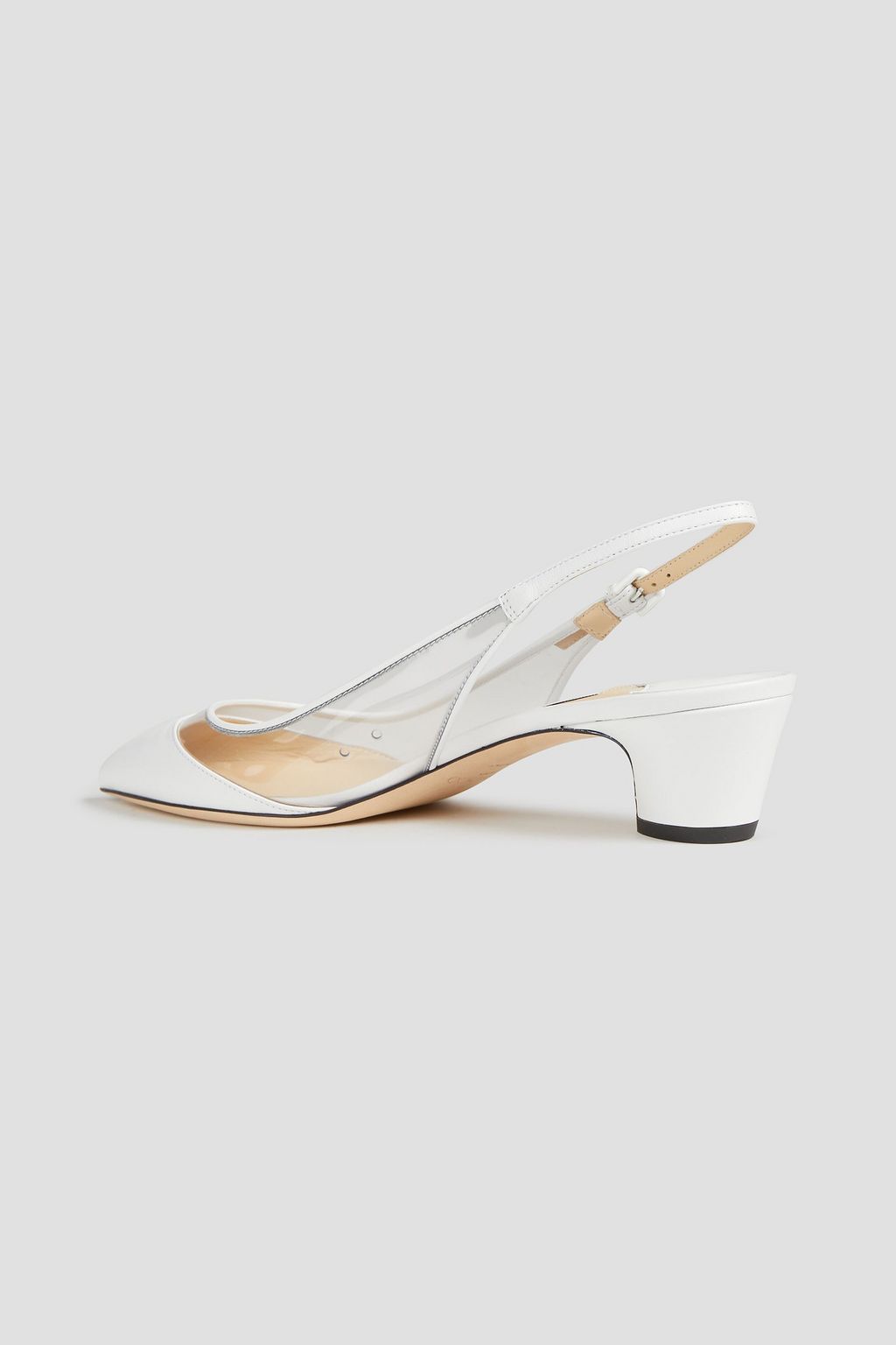 JIMMY CHOO Gemma 40 PVC-paneled leather slingback pumps