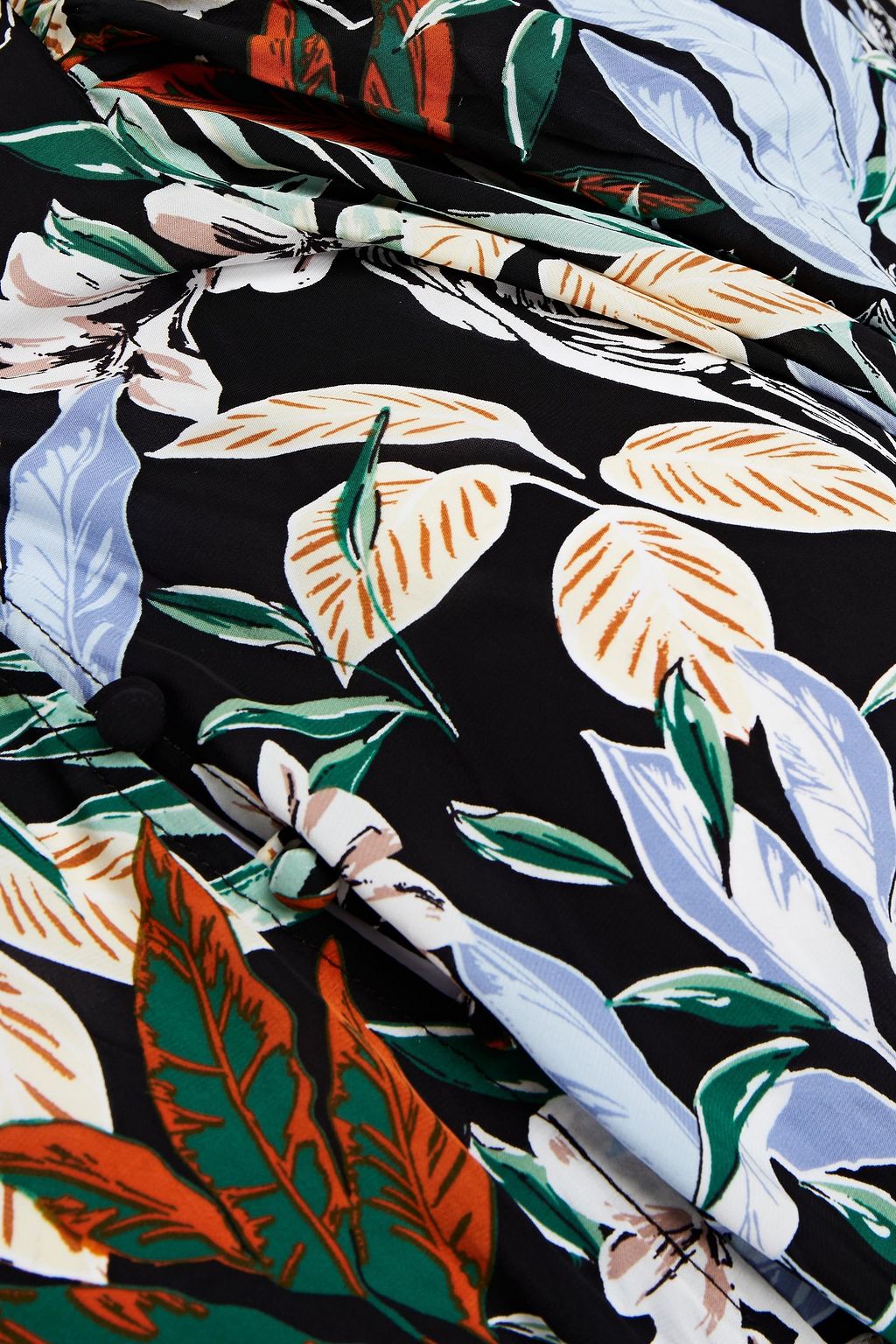 MAJE Gathered floral-print voile midi dress