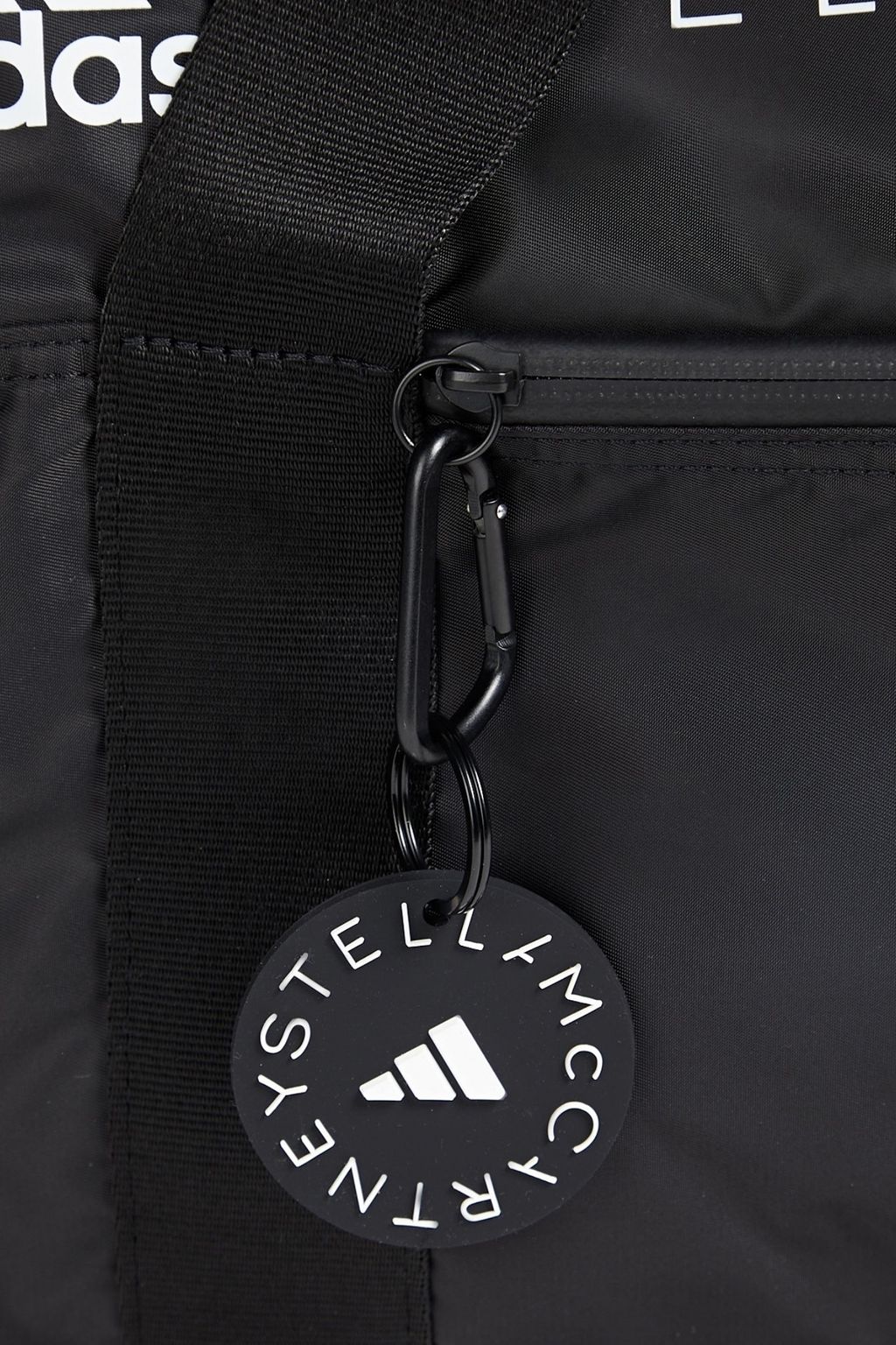 ADIDAS BY STELLA MCCARTNEY Mesh-trimmed logo-print recycled shell gym bag