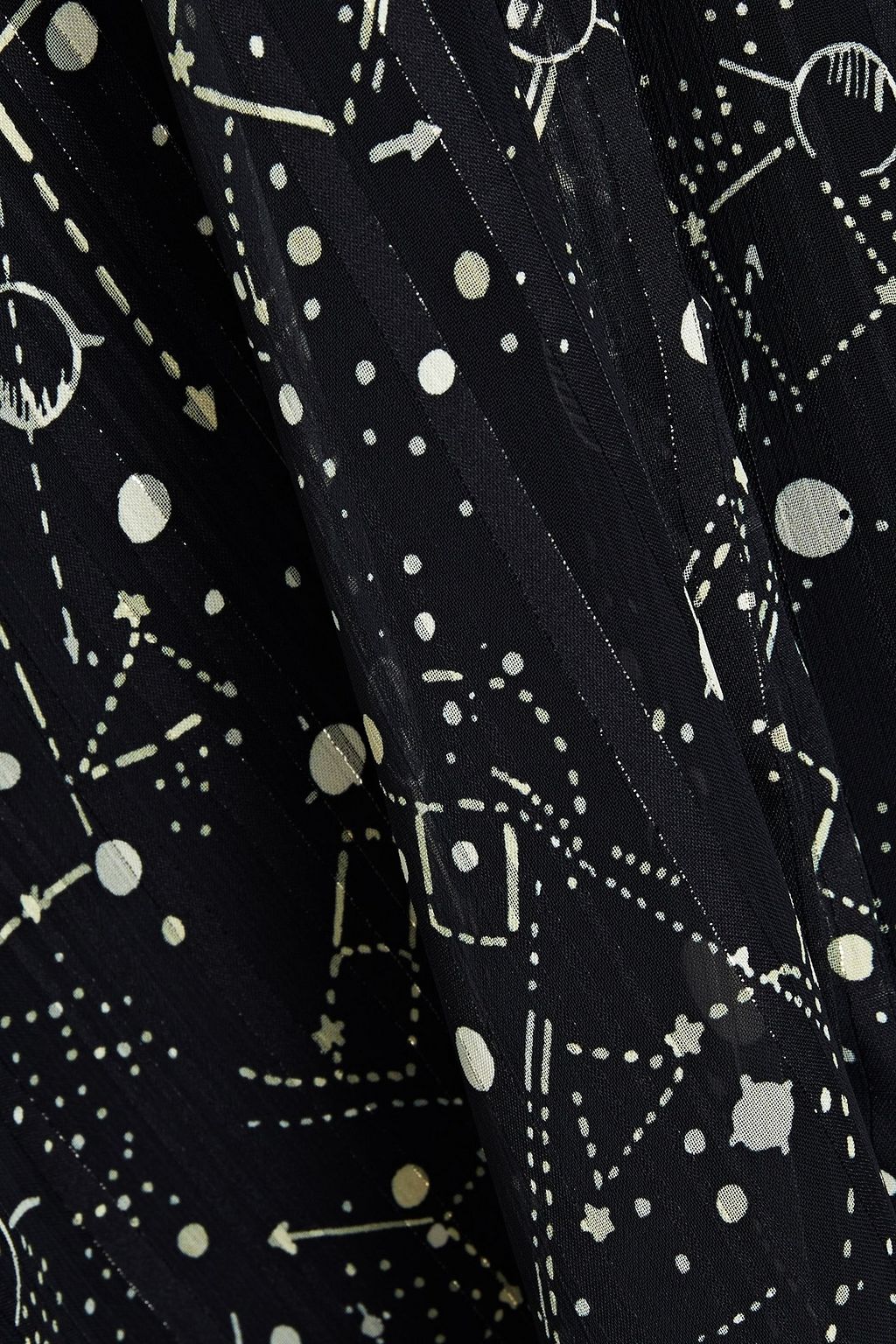 OFFICINE GÉNÉRALE Solange asymmetric belted printed metallic fil coupé georgette midi dress