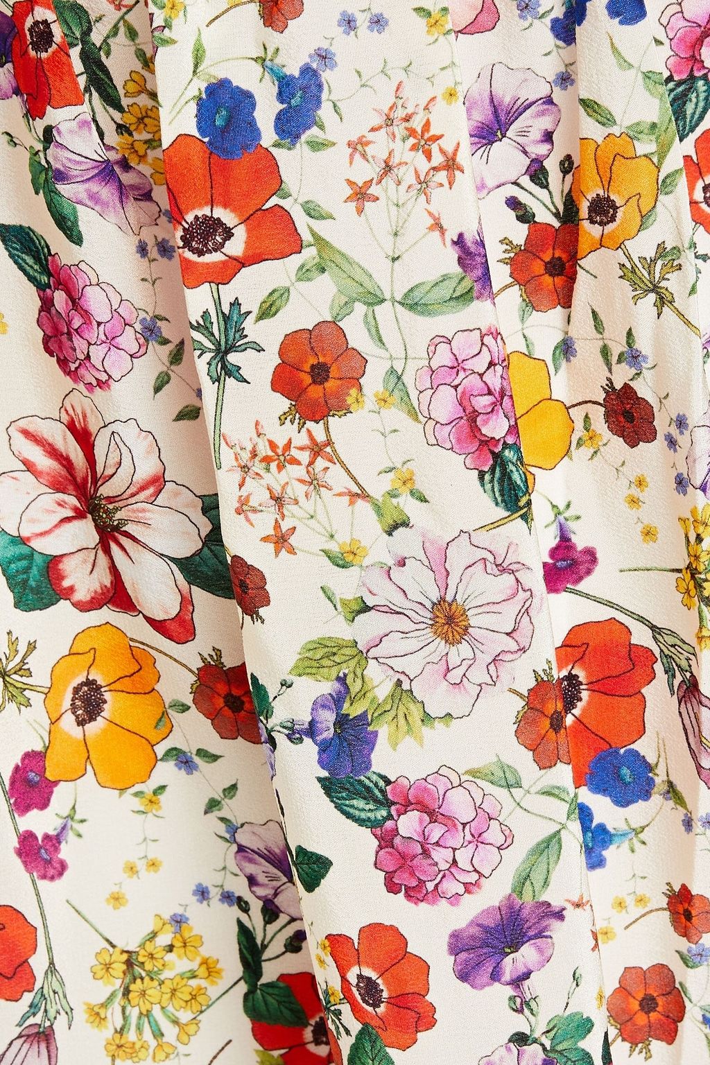 OFFICINE GÉNÉRALE Erin floral-print silk crepe de chine midi dress