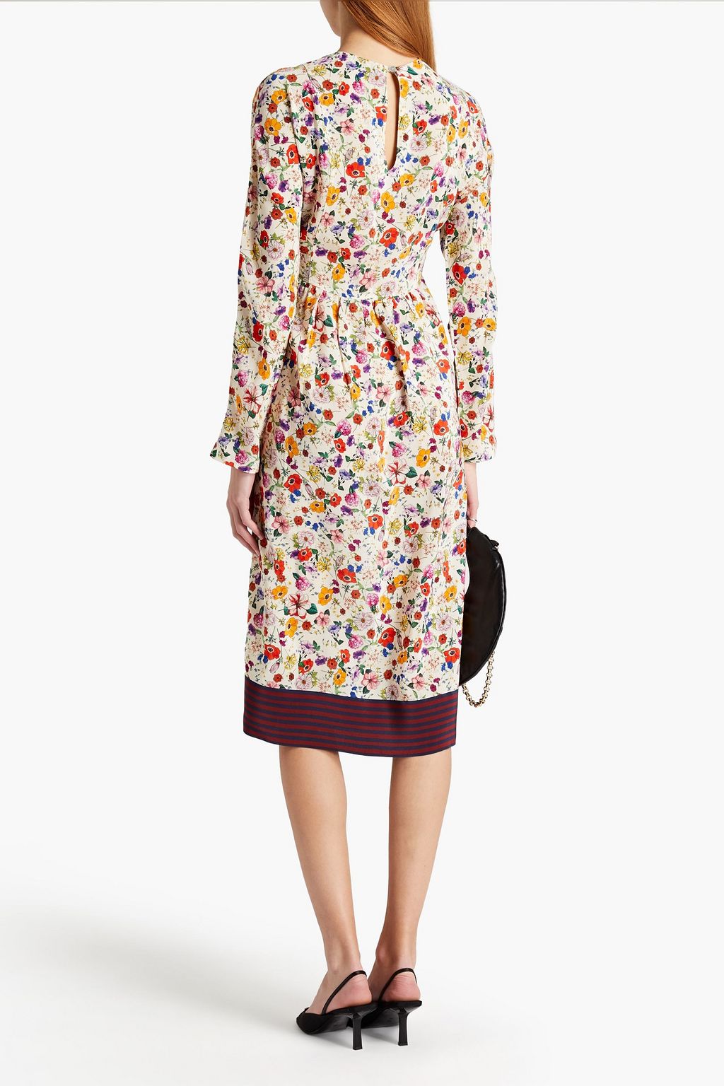 OFFICINE GÉNÉRALE Erin floral-print silk crepe de chine midi dress