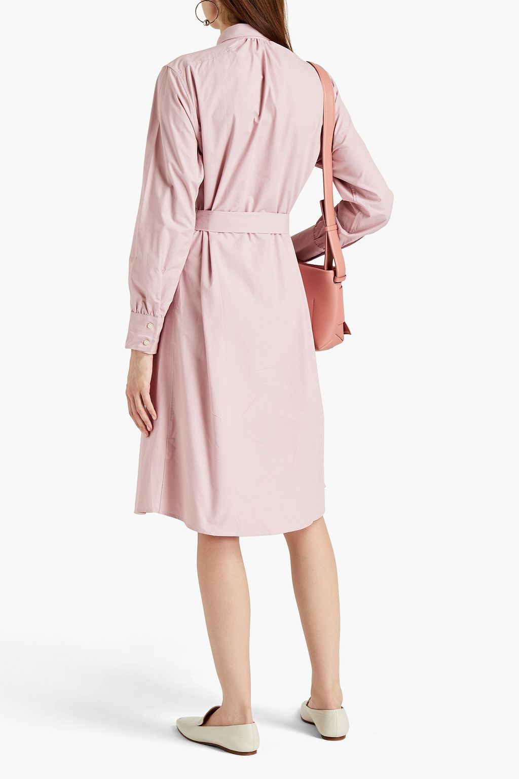 OFFICINE GÉNÉRALE Virginie belted gathered cotton-poplin shirt dress