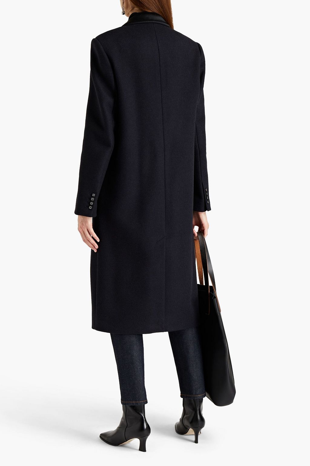 OFFICINE GÉNÉRALE Eden satin-trimmed wool-blend coat