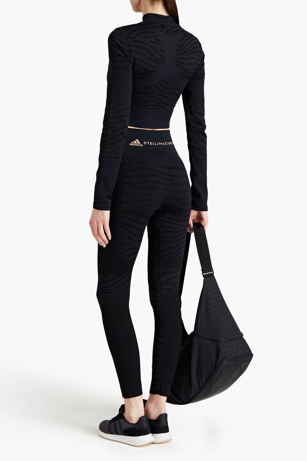 ADIDAS BY STELLA MCCARTNEY Cropped jacquard-knit top