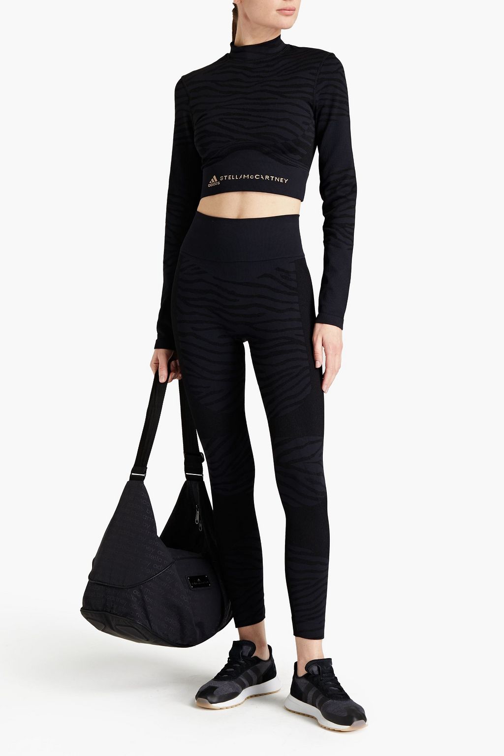 ADIDAS BY STELLA MCCARTNEY Cropped jacquard-knit top
