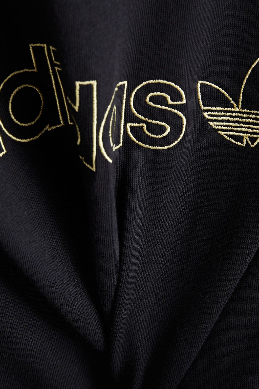 ADIDAS ORIGINALS Sprt Shadow 3-Striped embroidered cotton-jersey T-shirt