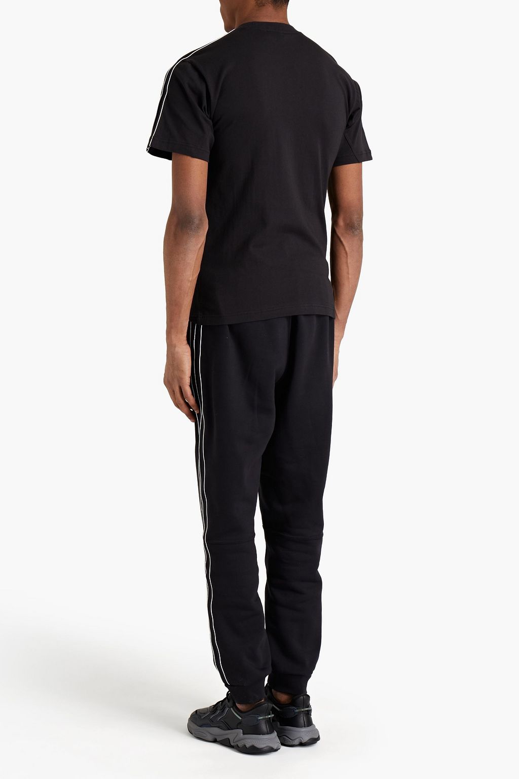 ADIDAS ORIGINALS Sprt Shadow 3-Striped embroidered cotton-jersey T-shirt