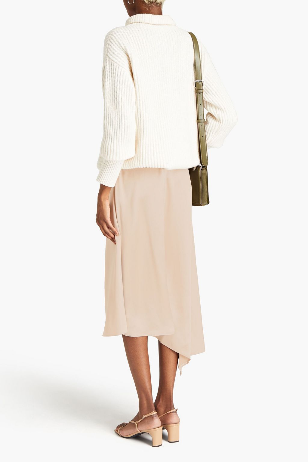 JOSEPH Selena silk-satin crepe midi skirt