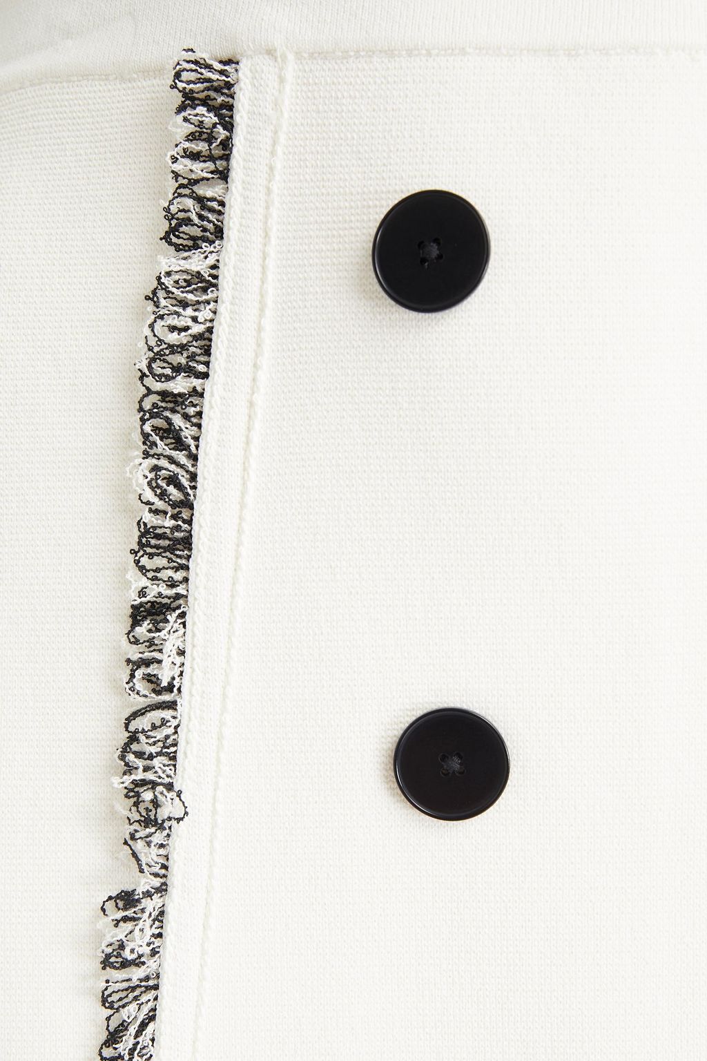 SANDRO Button-embellished frayed jersey mini skirt