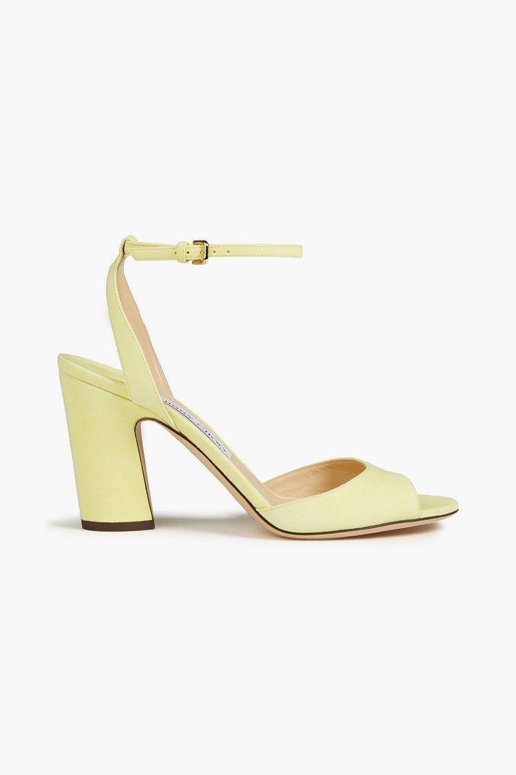 Pastel yellow Miranda 85 suede sandals | Sale up to 70% off | THE OUTNET | JIMMY CHOO | THE OUTNET