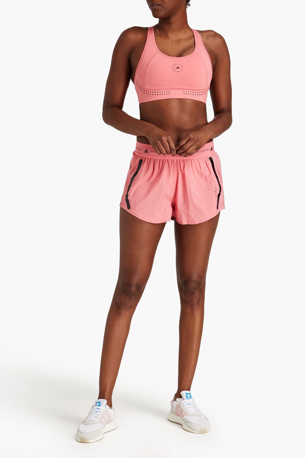 ADIDAS BY STELLA MCCARTNEY Truepace mesh-paneled shell shorts