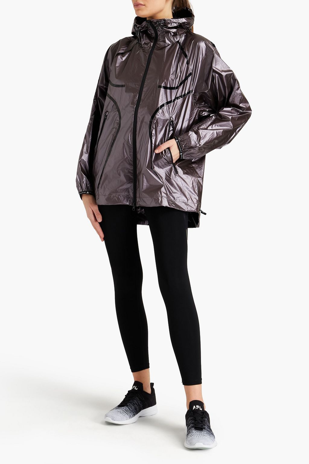 ADIDAS BY STELLA MCCARTNEY TruePace metallic shell hooded jacket