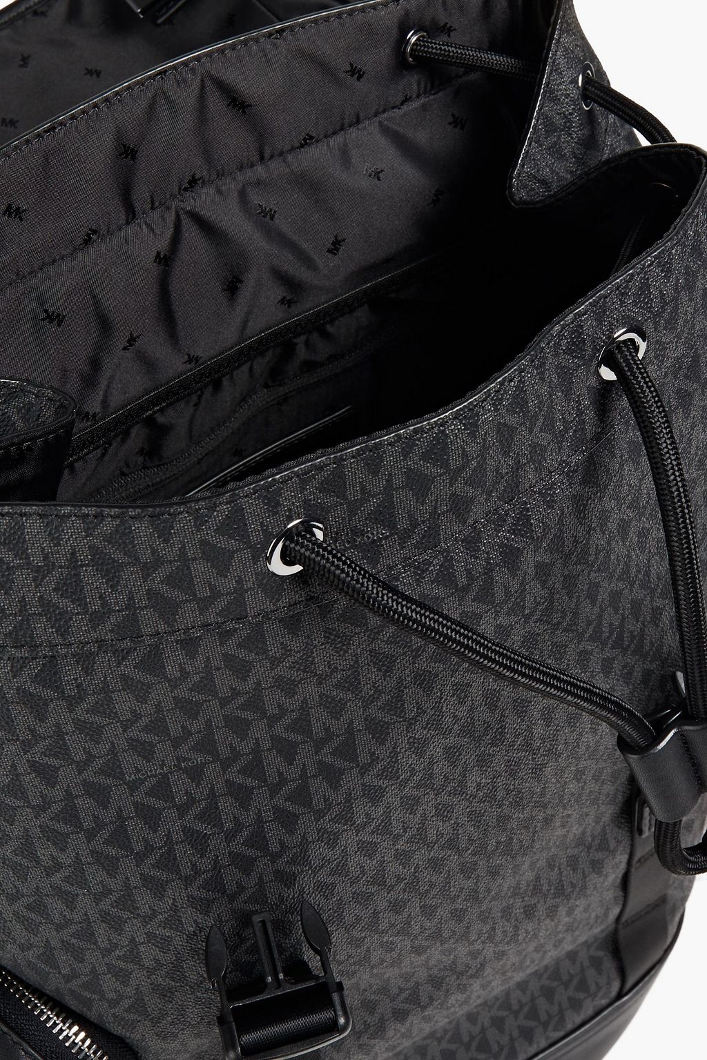 MICHAEL KORS Leather-paneled printed faux textured-leather backpack