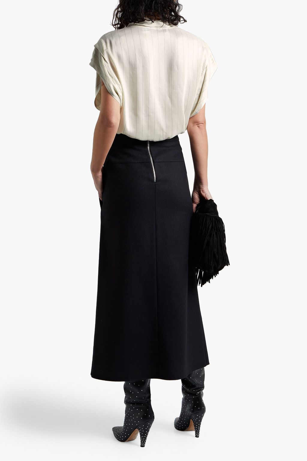IRO Projet tie-front striped voile top