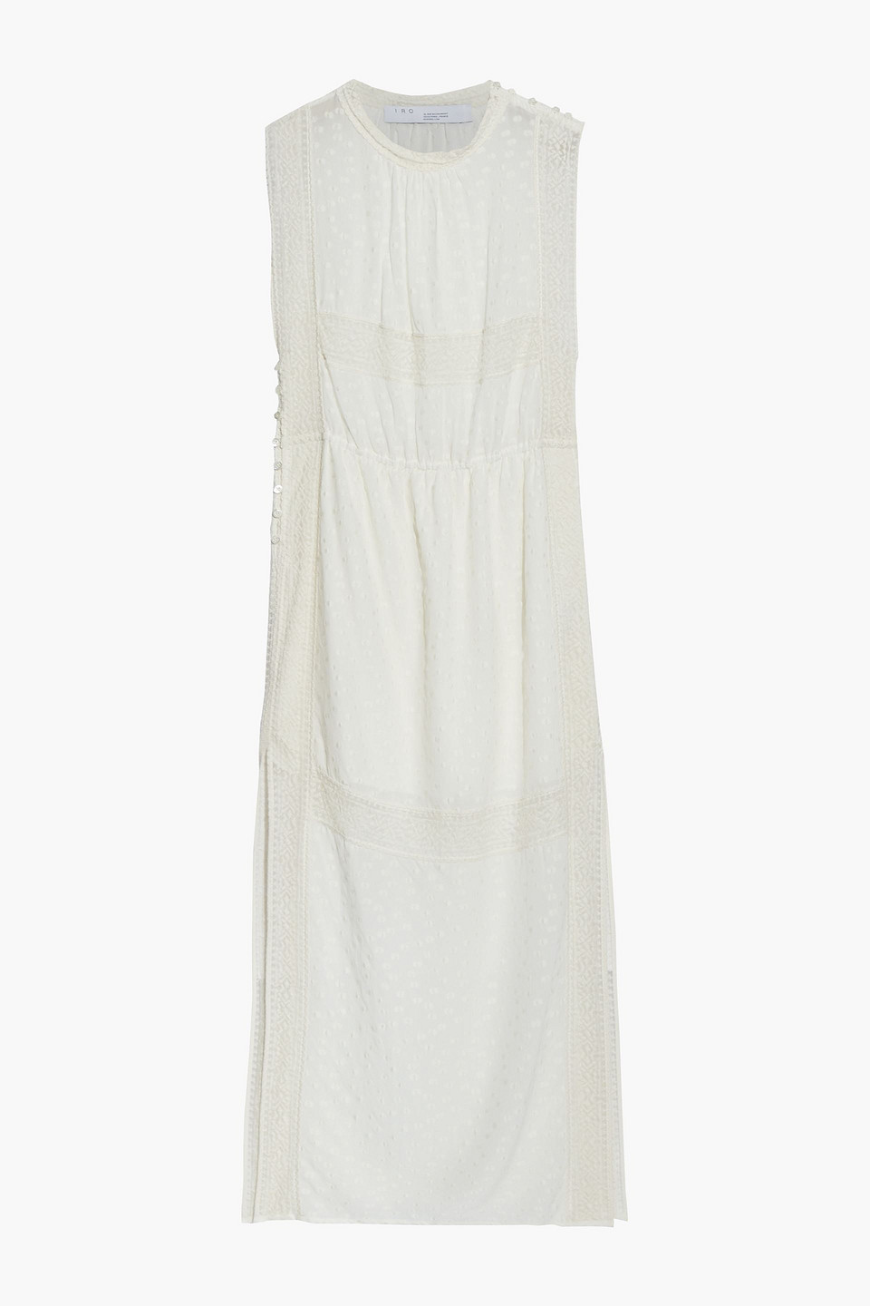 iro - frenesy embroidered tulle-paneled fil coupé georgette maxi dress - white - fr 34
