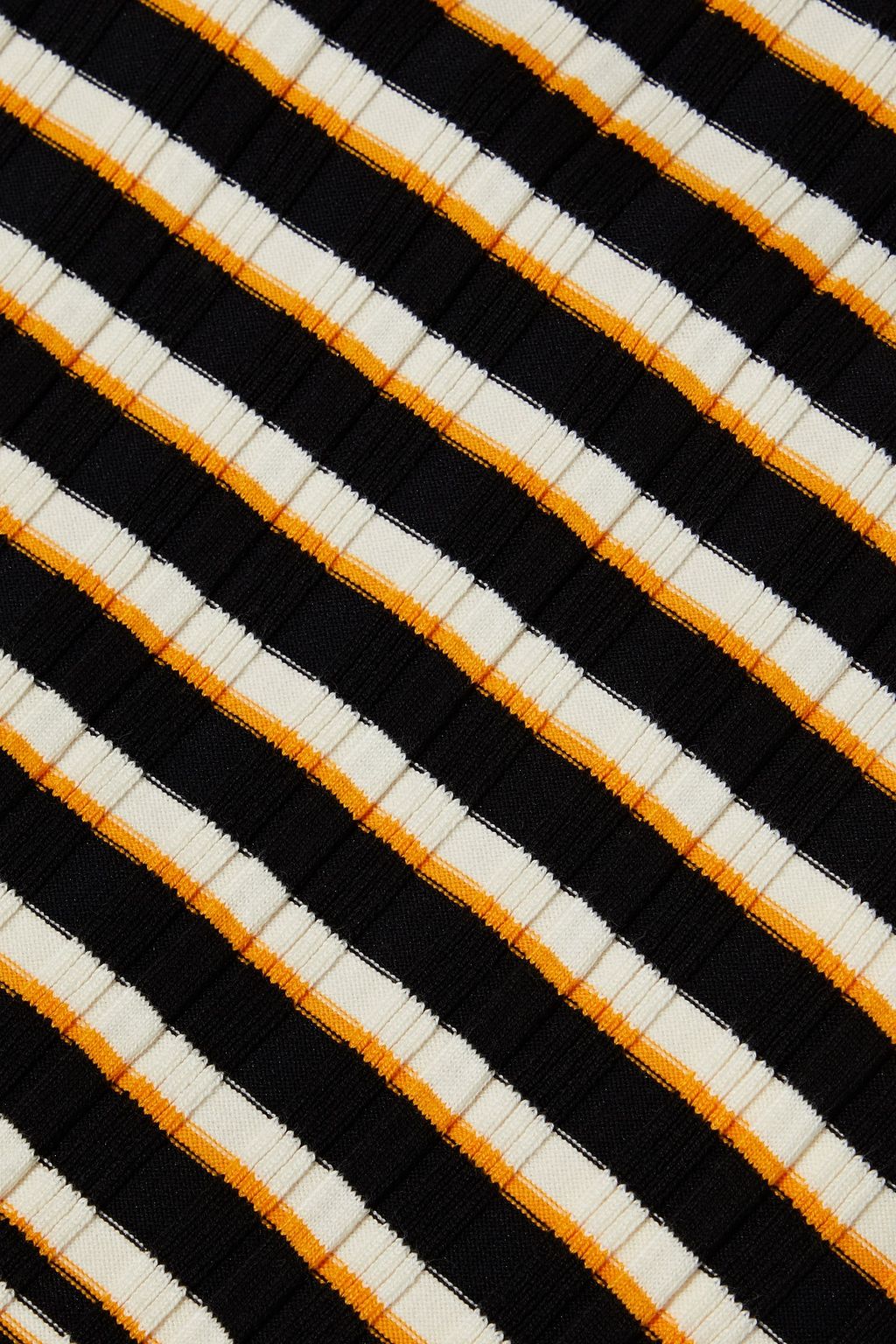THEORY Striped ribbed cotton-blend midi skirt