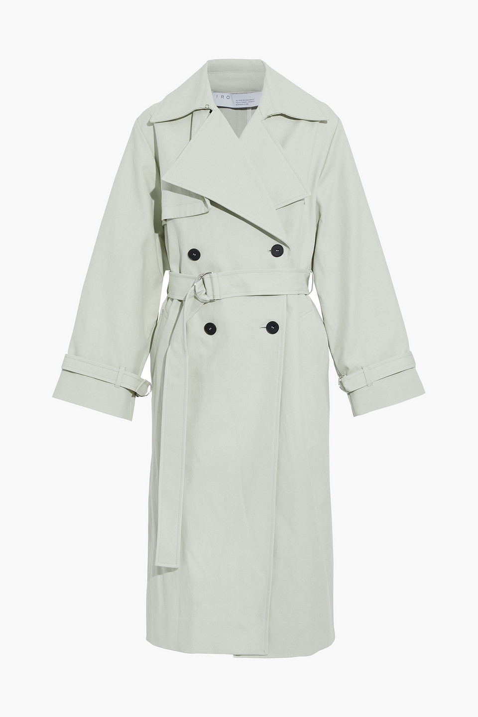 Iro Woman Benoit Double-breasted Cotton-gabardine Trench Coat Mint Size 40