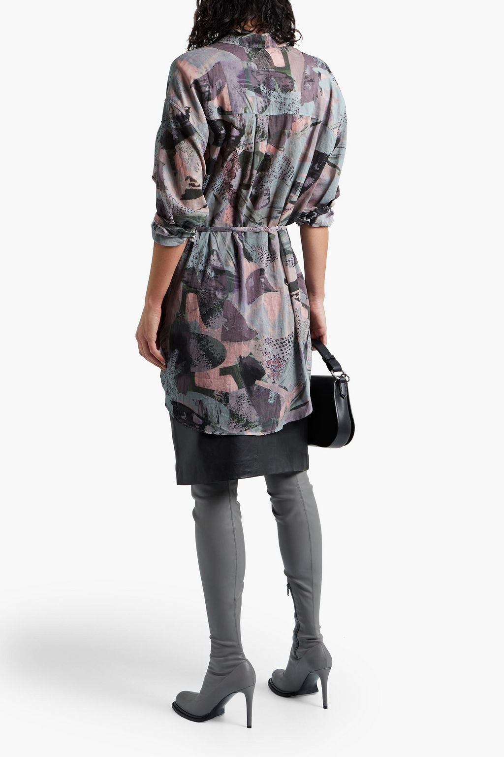 IRO Cielo belted printed cotton shirt