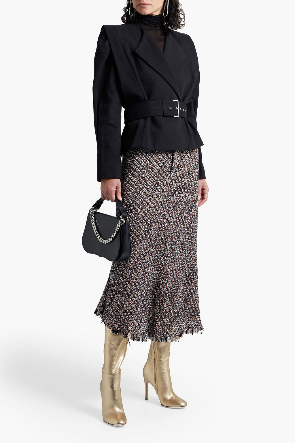 IRO Polka belted cotton and linen-blend twill jacket