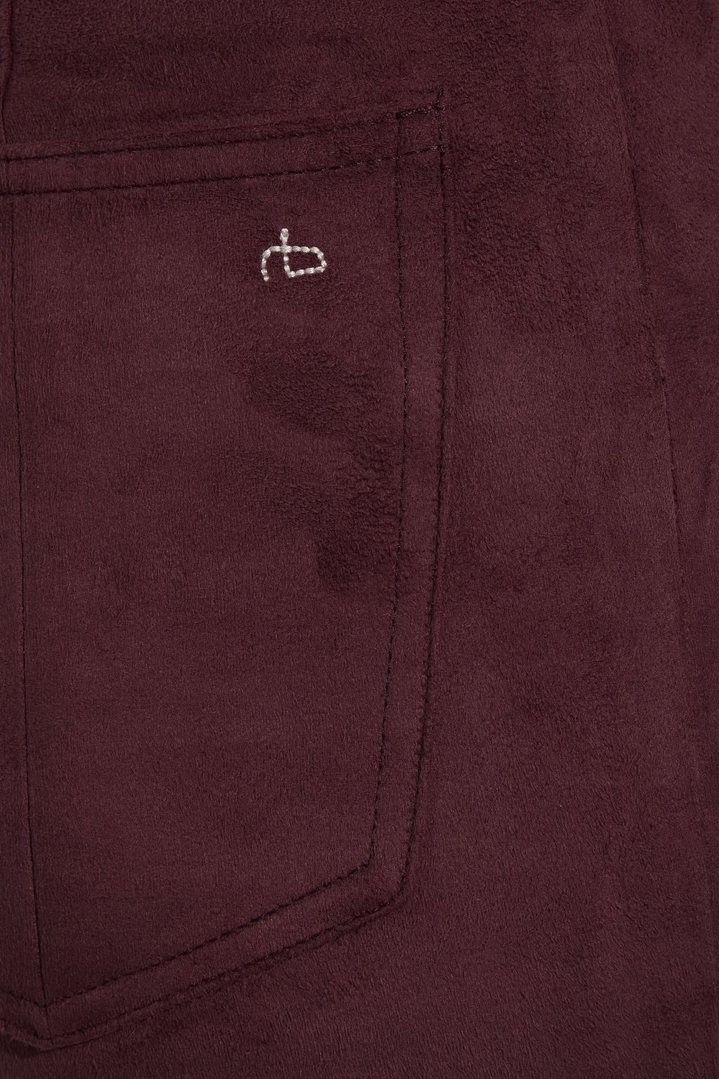 RAG & BONE Embroidered faux suede slim-leg pants