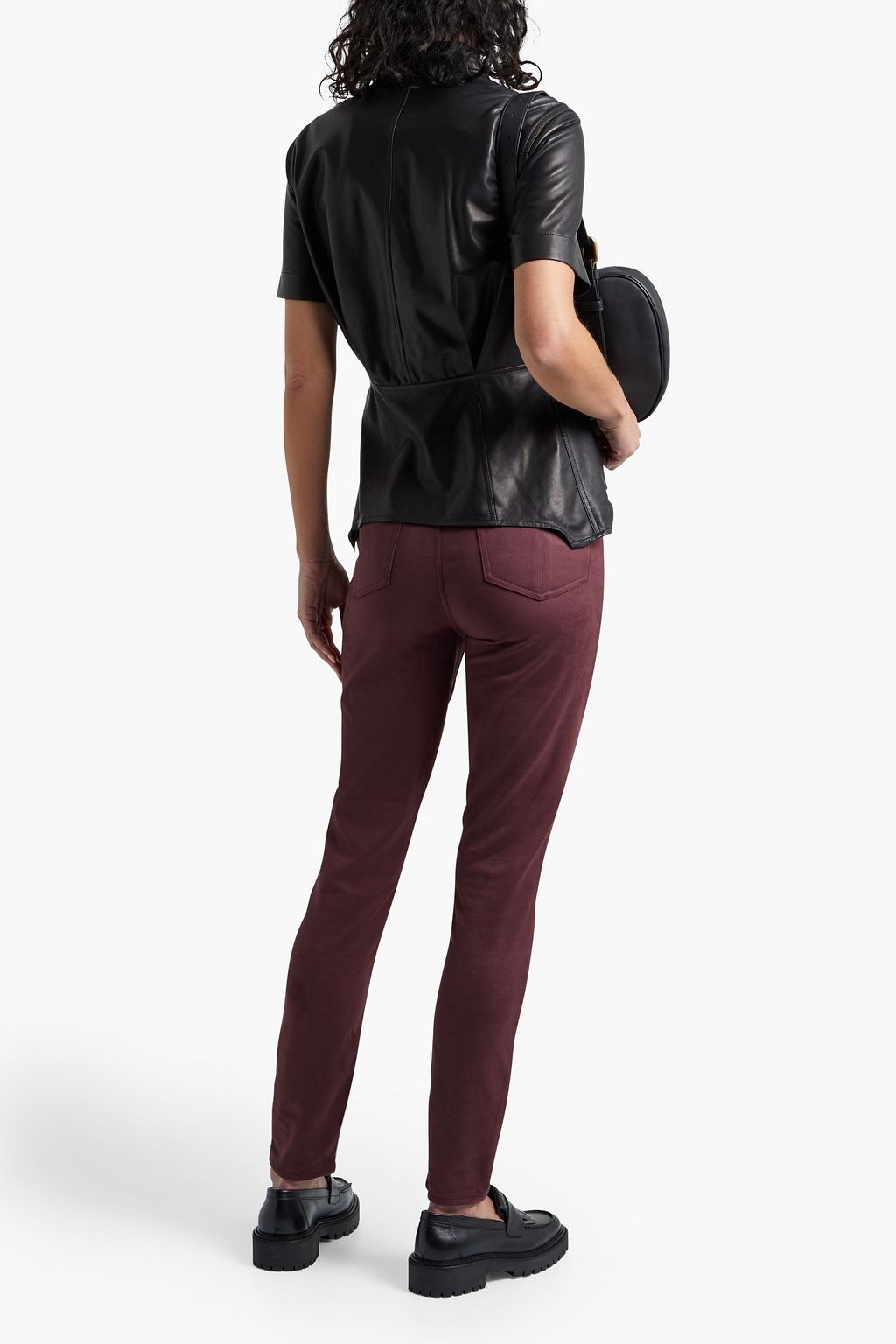 RAG & BONE Embroidered faux suede slim-leg pants