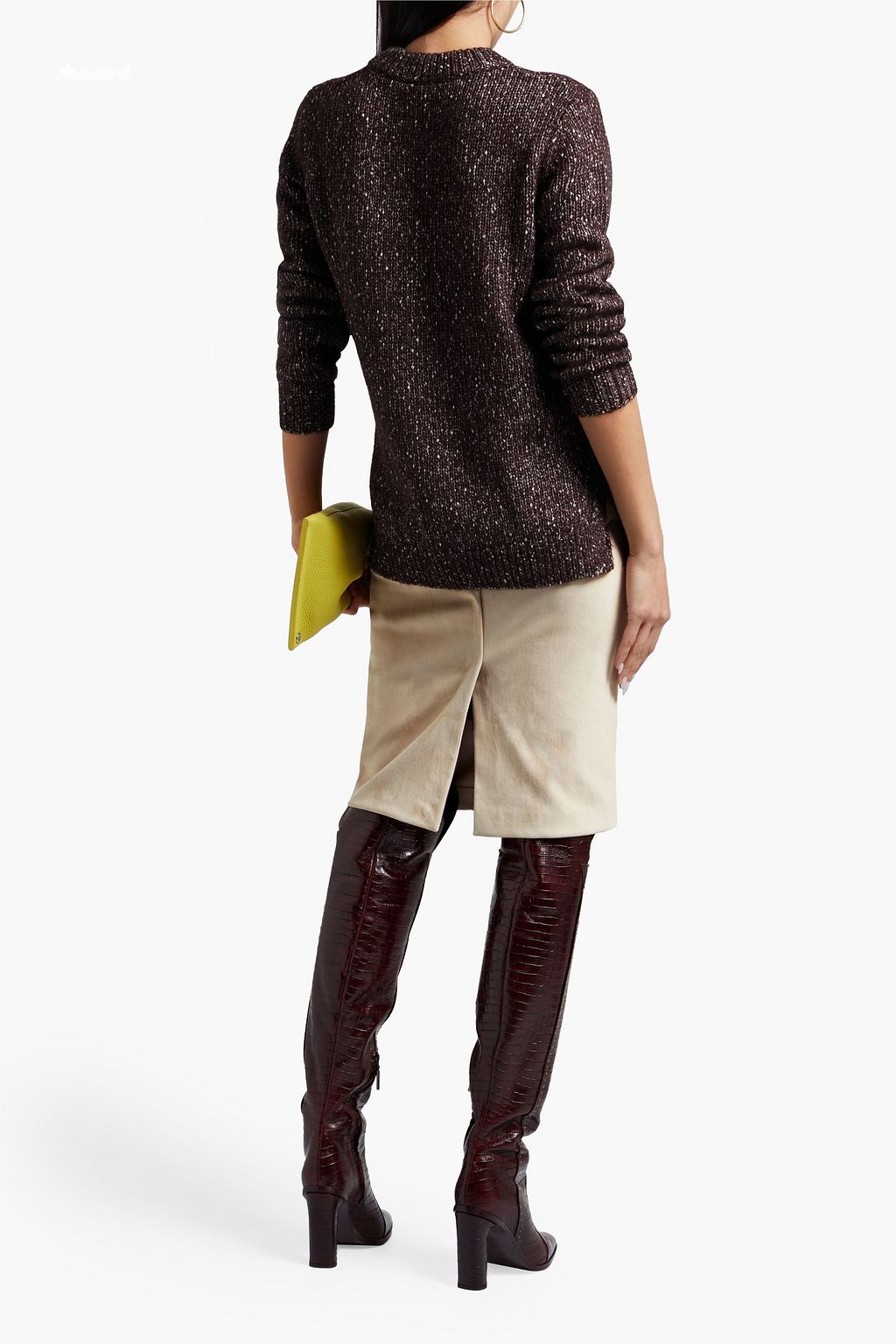 THEORY Marled knitted cotton-blend sweater