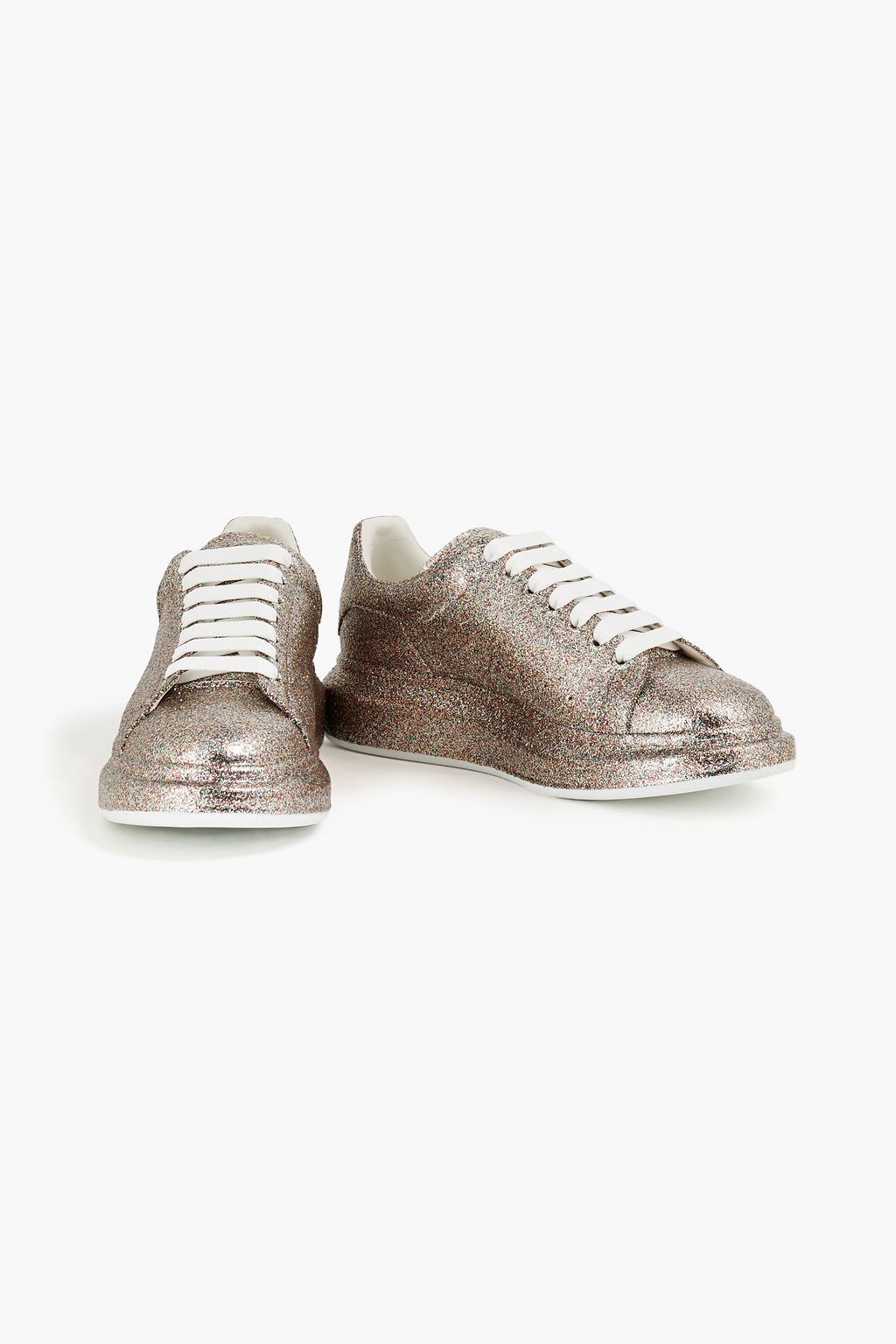 MCQUEEN Glittered leather sneakers