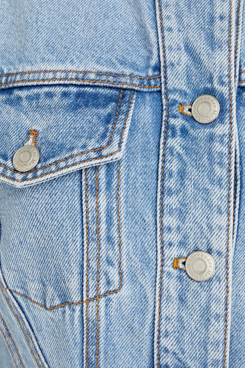 MCQUEEN Denim peplum jacket