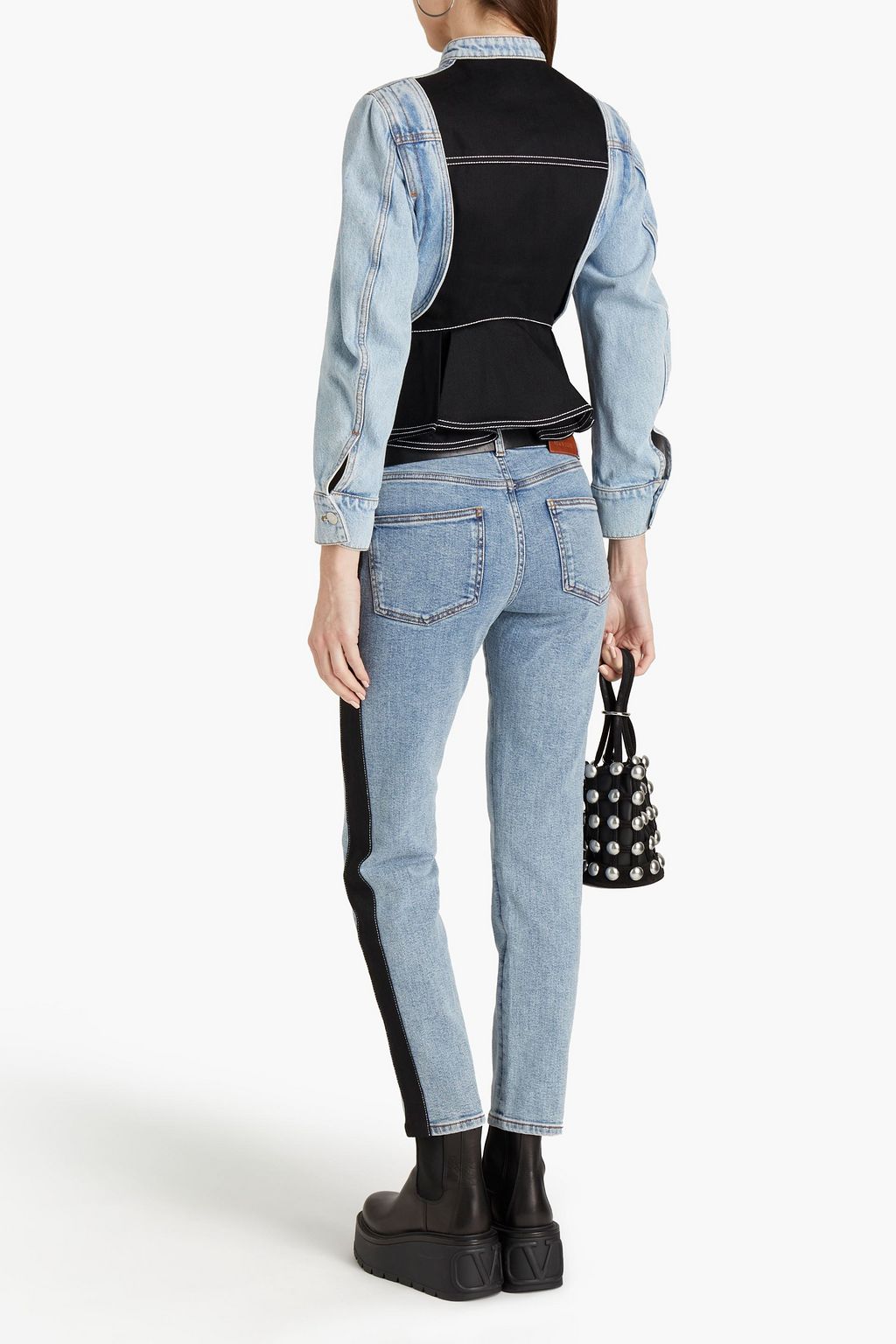 MCQUEEN Denim peplum jacket