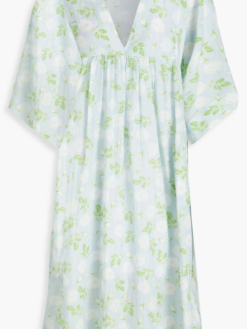 floral-print cotton and silk-blend midi dress