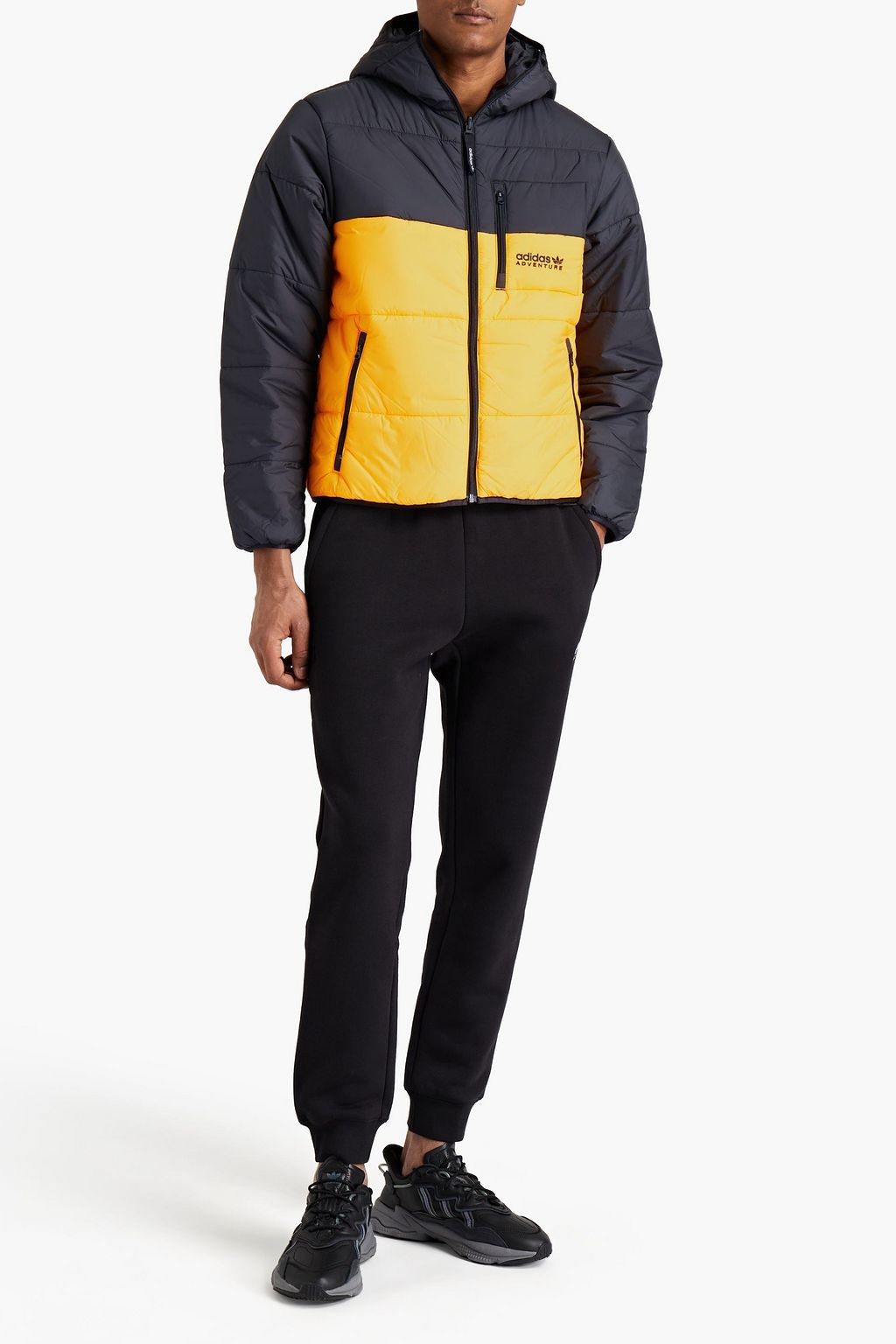 ADIDAS ORIGINALS Reversible quilted printed shell hooded jacket