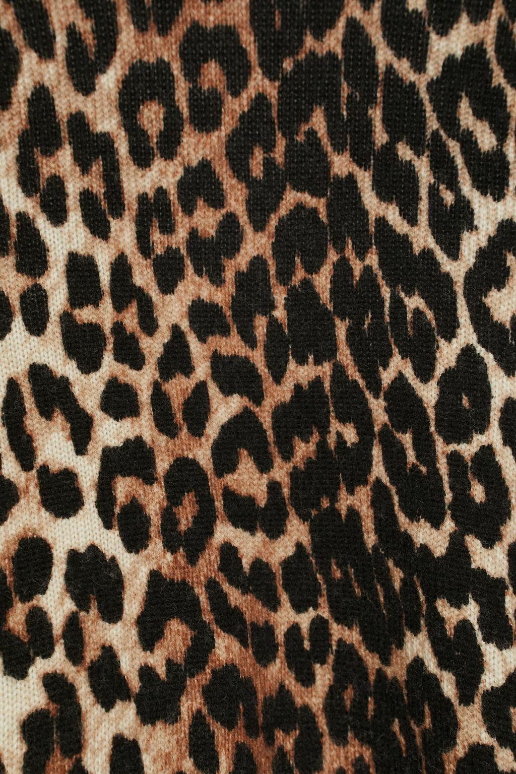 GANNI Leopard-print merino wool-blend turtleneck sweater