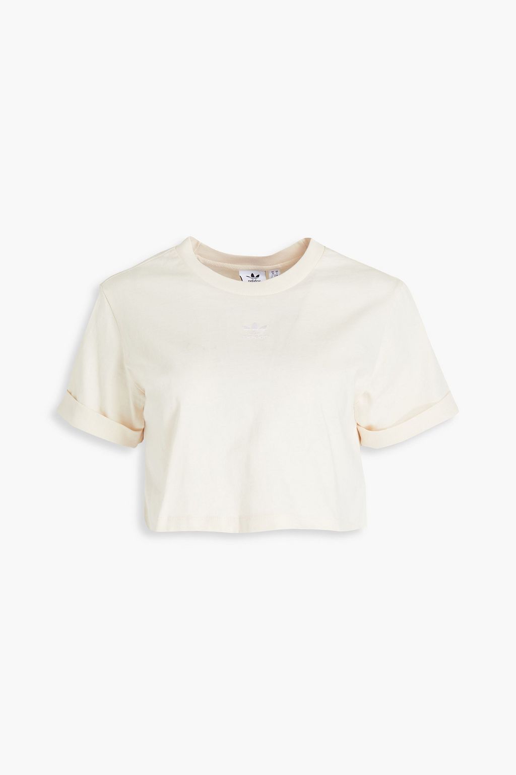 ADIDAS ORIGINALS Cropped embroidered cotton-jersey T-shirt | Sale up to 70% off | THE OUTNET