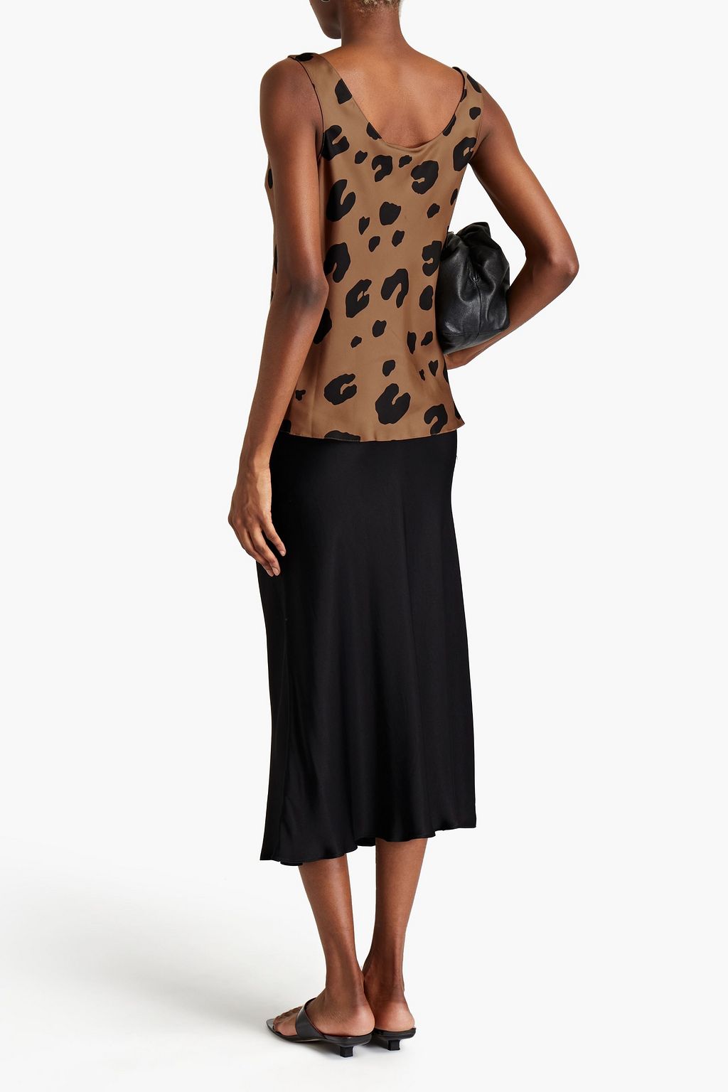 THEORY Leopard-print silk-twill tank