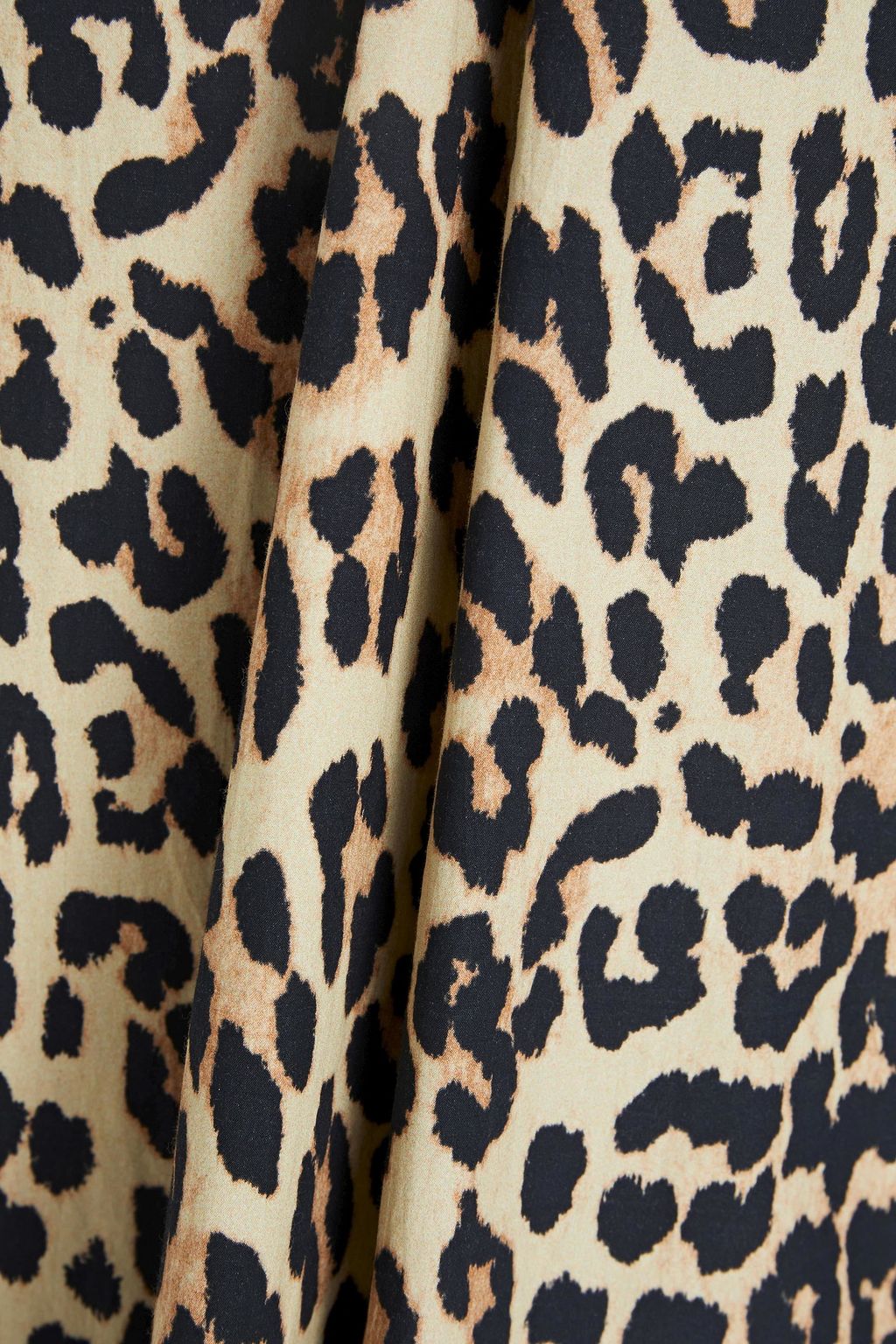 GANNI Leopard-print cotton midi dress