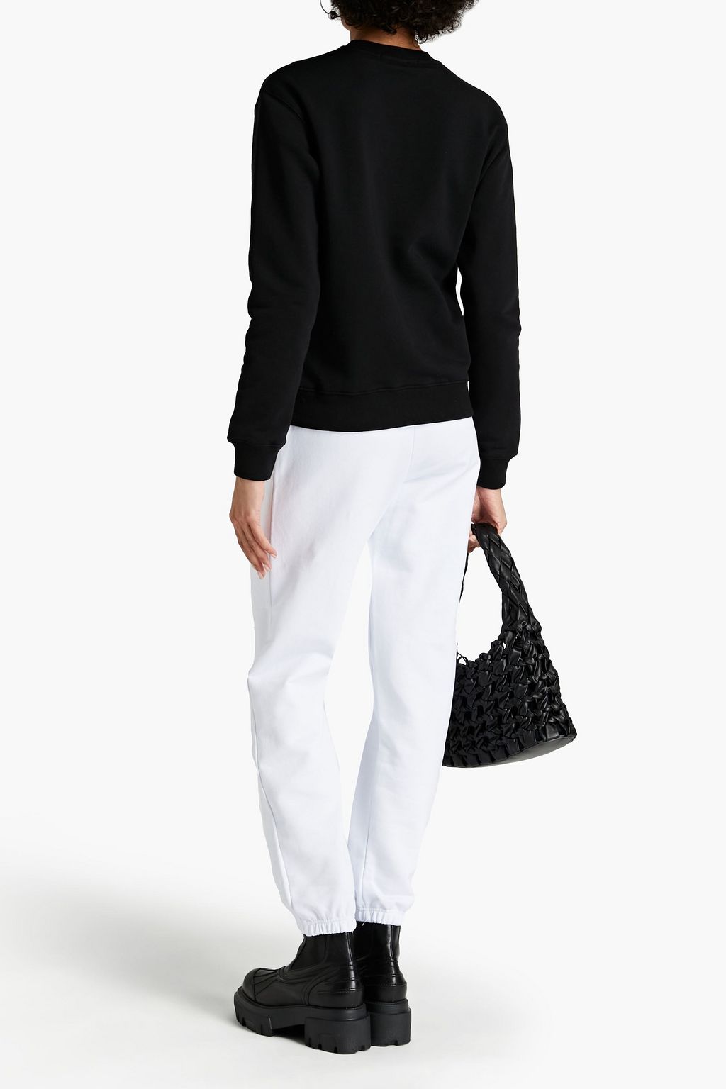 MSGM Printed French cotton-terry track pants