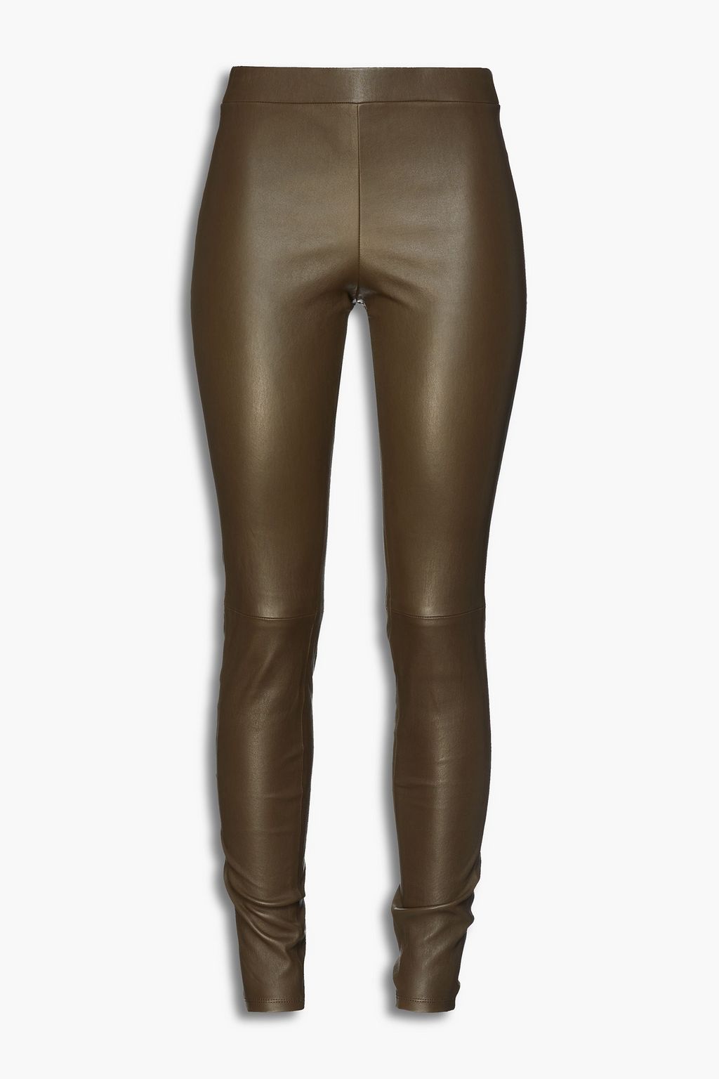 Army green Adbelle leather leggings 